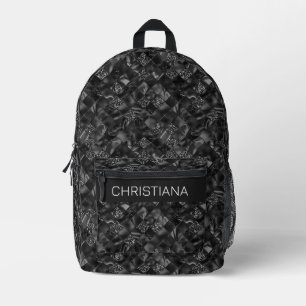 Personalized Modern Luxury Black Glitter Pattern Printed Backpack