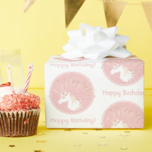 Personalized Modern Magical Unicorn Birthday Wrapping Paper