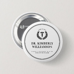Personalized Modern Medical School Graduation 2 Inch Round Button