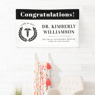 Personalized Modern Medical School Graduation Banner