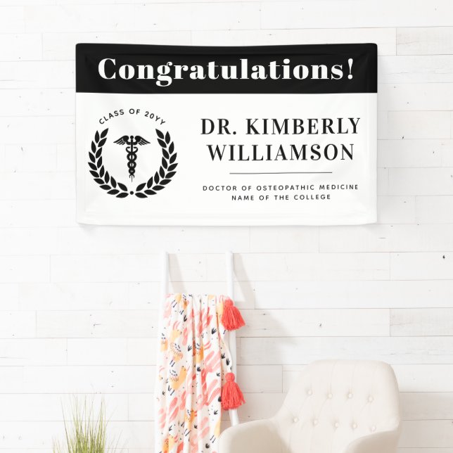 Personalized Modern Medical School Graduation Banner (Insitu)