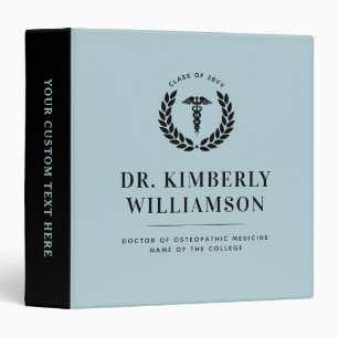 Personalized Modern Medical School Graduation Binder