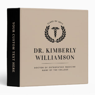 Personalized Modern Medical School Graduation Binder