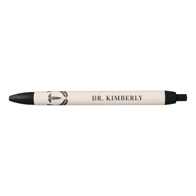 Personalized Modern Medical School Graduation Black Ink Pen (Front)