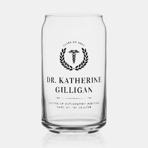 Personalized Modern Medical School Graduation Can Glass
