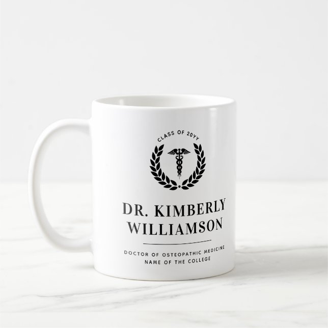 Personalized Modern Medical School Graduation Coffee Mug (Left)