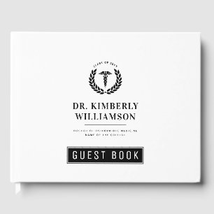 Personalized Modern Medical School Graduation Guest Book