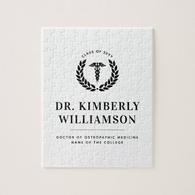 Personalized Modern Medical School Graduation Jigsaw Puzzle (Vertical)