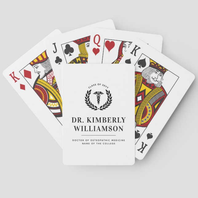 Personalized Modern Medical School Graduation Playing Cards (Back)