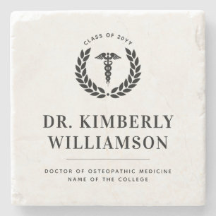 Personalized Modern Medical School Graduation Stone Coaster