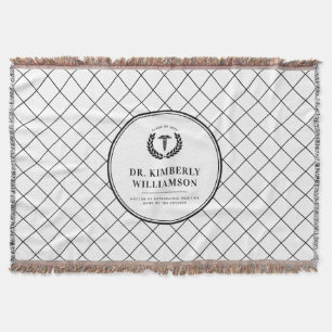 Personalized Modern Medical School Graduation Throw Blanket