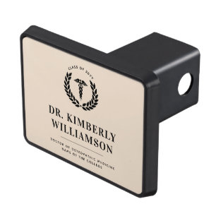Personalized Modern Medical School Graduation Trailer Hitch Cover