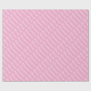 Personalized Modern Merry Christmas Light Pink Wrapping Paper