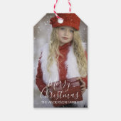 Personalized Modern Merry Christmas | PHOTO Gift Tags (Front)