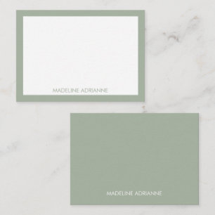 Personalized Modern Minimal Sage Green Name Card