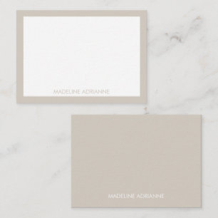 Personalized Modern Minimal Warm Greige Name Card