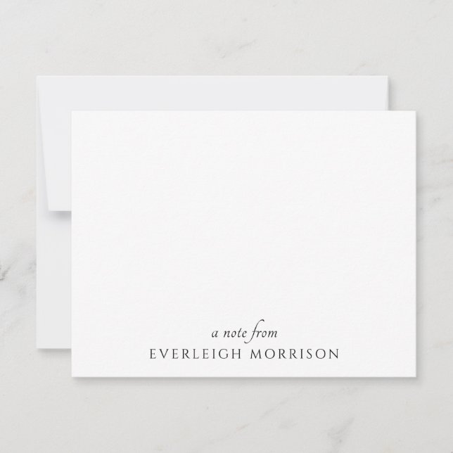Personalized Modern Minimalist A Note From Card (Front)