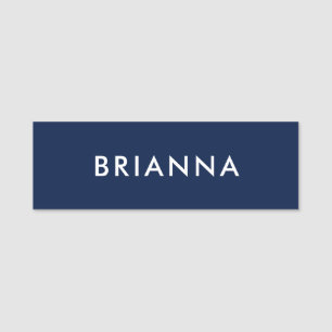 Personalized Modern Minimalist Blue Professional Name Tag