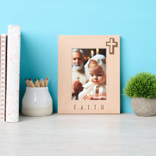 Personalized Modern Minimalist Cross Keepsake Etched Frames