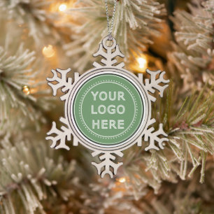 personalized Modern, Minimalist, & Elegant  Snowflake Pewter Christmas Ornament