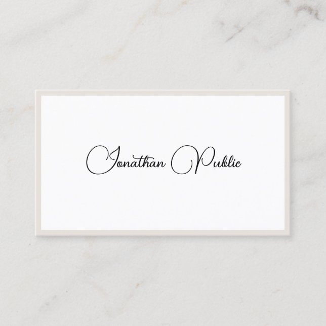 Personalized Modern Minimalist Elegant Typography Business Card (Front)