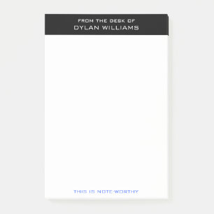 Personalized Modern Minimalist From the Desk of Post-it Notes