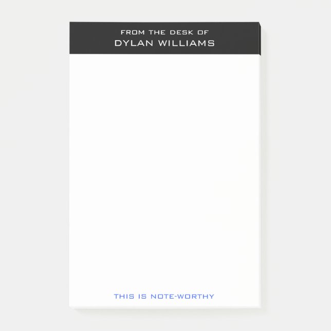 Personalized Modern Minimalist From the Desk of Post-it Notes (Front)