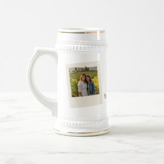 Personalized, Modern, Minimalist, Fun Photo Beer Stein