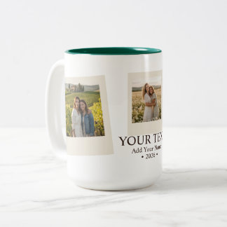 Personalized Modern Minimalist Fun Photo Two-Tone Coffee Mug