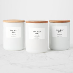 Personalized Modern Minimalist Homemade Holiday Food Label