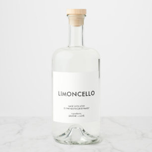 Personalized Modern Minimalist Homemade Liquor Bottle Label