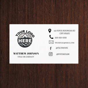 Personalized Modern Minimalist Logo Social Media  Business Card