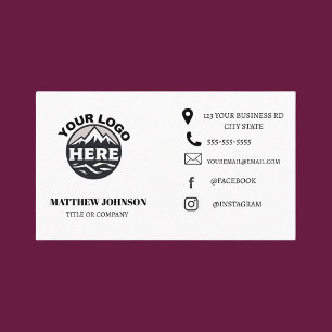 Personalized Modern Minimalist Logo Social Media Business Card