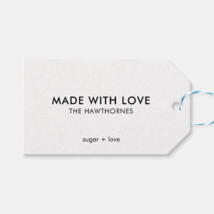 Personalized Modern Minimalist Made With Love Gift Tags