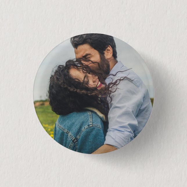 Personalized Modern Minimalist Photo 1 Inch Round Button (Front)