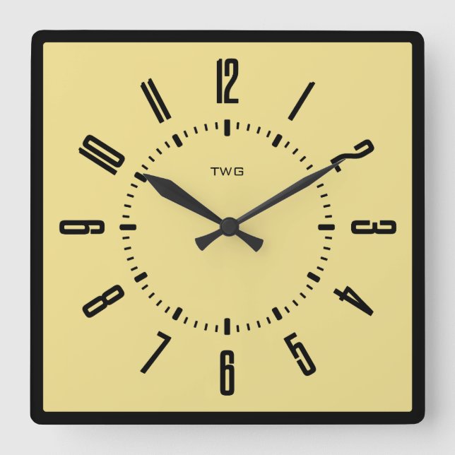 Personalized Modern Minimalist  Square Wall Clock (Front)