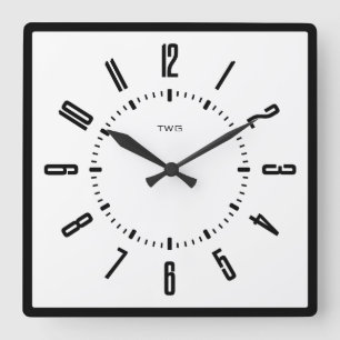 Personalized Modern Minimalist  Square Wall Clock