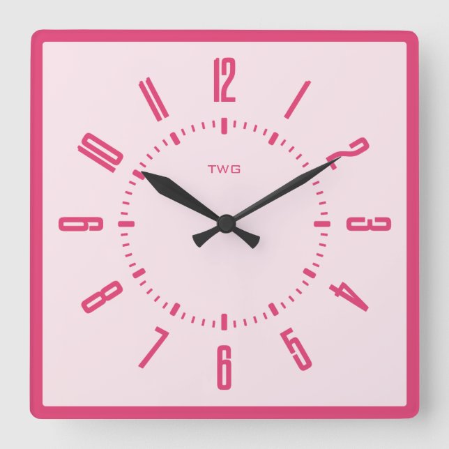 Personalized Modern Minimalist  Square Wall Clock (Front)
