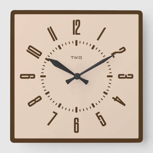 Personalized Modern Minimalist  Square Wall Clock (Front)