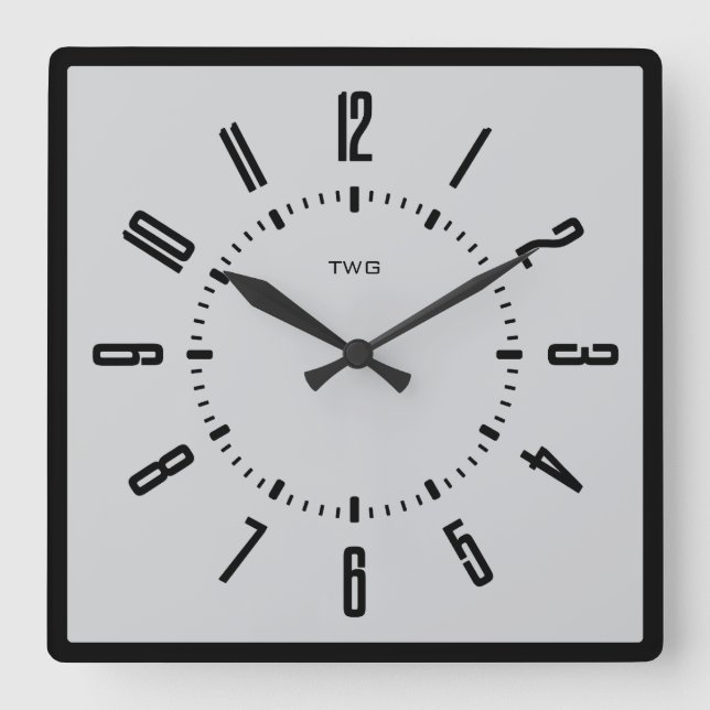 Personalized Modern Minimalist  Square Wall Clock (Front)
