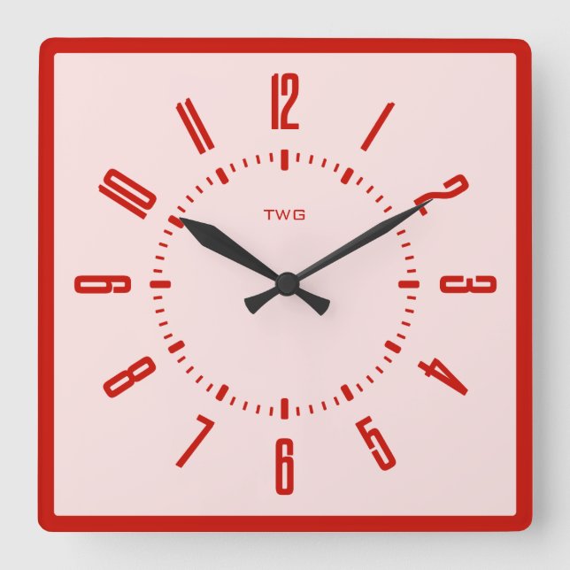 Personalized Modern Minimalist  Square Wall Clock (Front)