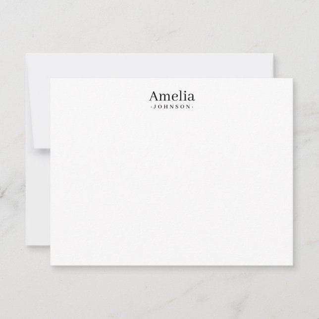 Personalized Modern Minimalist Stylish Clean Black Card (Front)