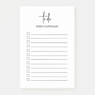 Personalized Modern Minimalist To Do List Notes