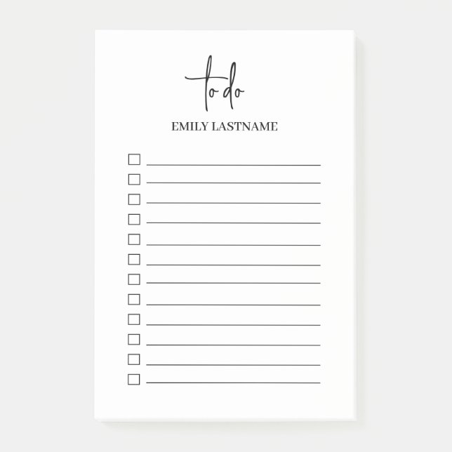 Personalized Modern Minimalist To Do List Notes (Front)