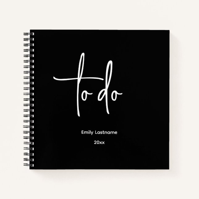 Personalized Modern Minimalist To Do Notebook (Front)