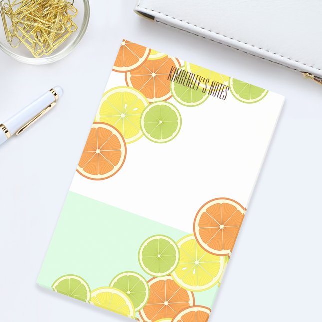 Personalized Modern Mint Green Citrus Fruit Slices Post-it Notes (Creator Uploaded)