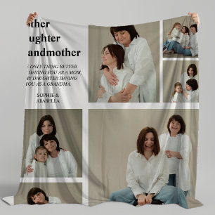 Personalized Modern Mom   6 Photo Fleece Blanket