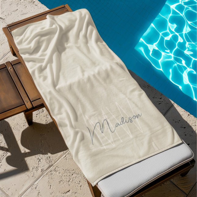 Personalized Modern Monogram Beach Towel (Personalized Modern Monogram Beach Towel)