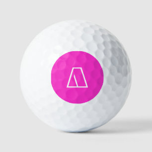 Personalized Modern Monogram Hot Pink Golf Balls