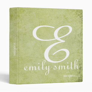 Personalized Modern Monogram Recipes 3 Ring Binder